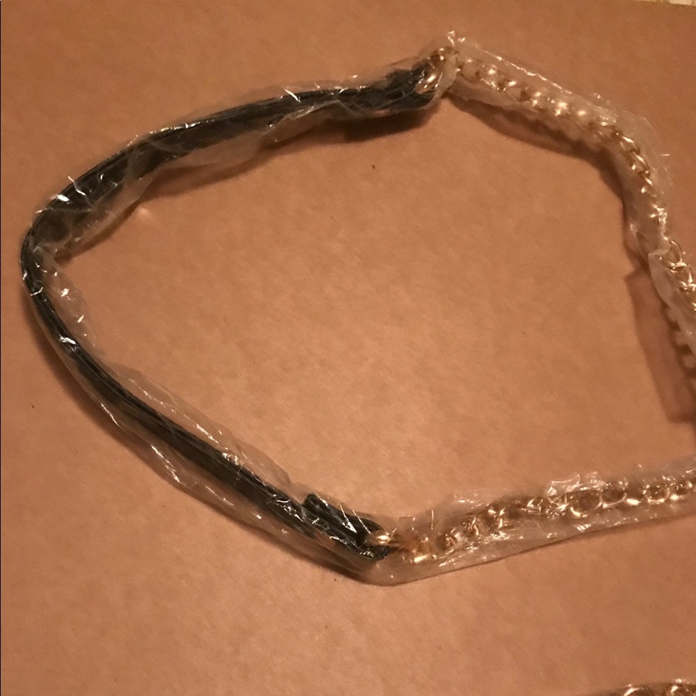 For sale!!! golden shoulder chain & faux leather strap for bags